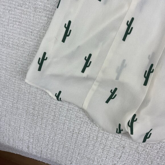 Show Me Your Mumu Remy Romper White/Cream Green Cactus AOP Button Size Small - Picture 6 of 16